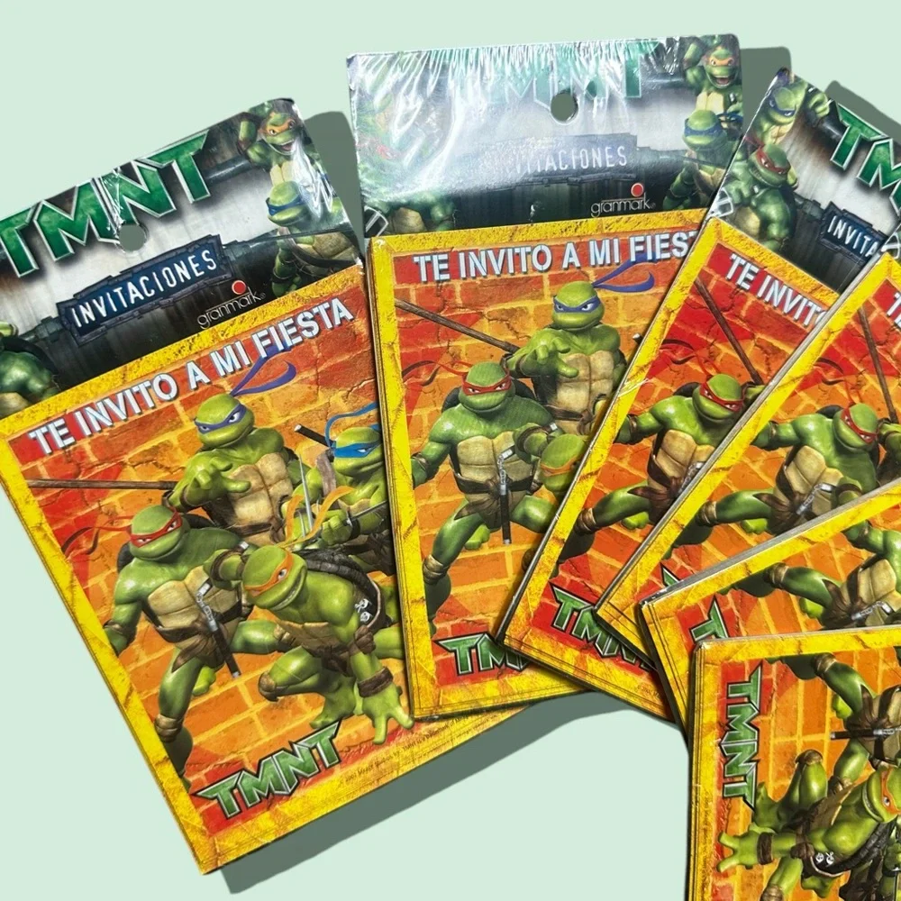 2007 Set Of 6 New In Package Teenage Mutant Ninja Turtle Party Spanish Invites